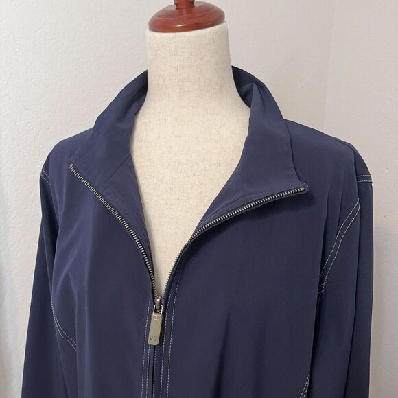 Chico’s Zenergy Full Zip Jacket Size 3 (XL) Blue Lightweight Windbreaker Stretch - Picture 3 of 11